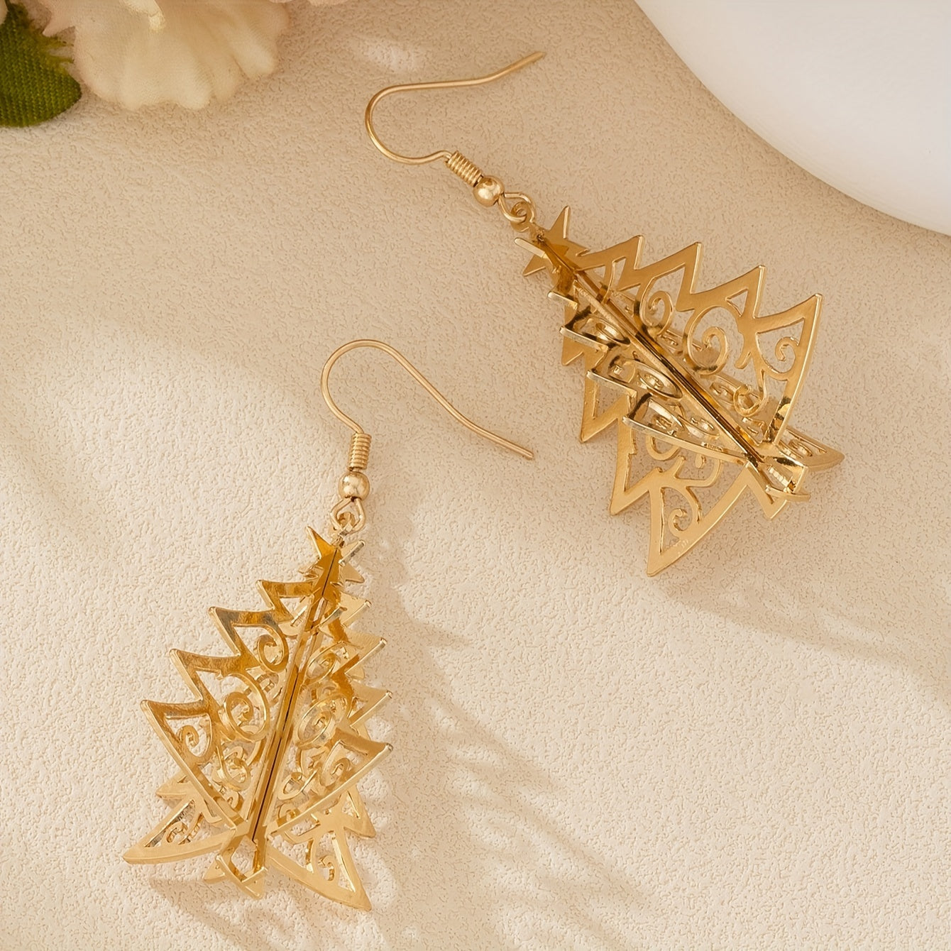 Elegant Golden Tree Earrings