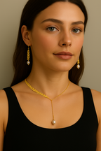 Laurel Leaf Pearl Necklace, Earrings, or Full Set