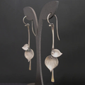 Vintage Leaf & Pearl Drop Earrings