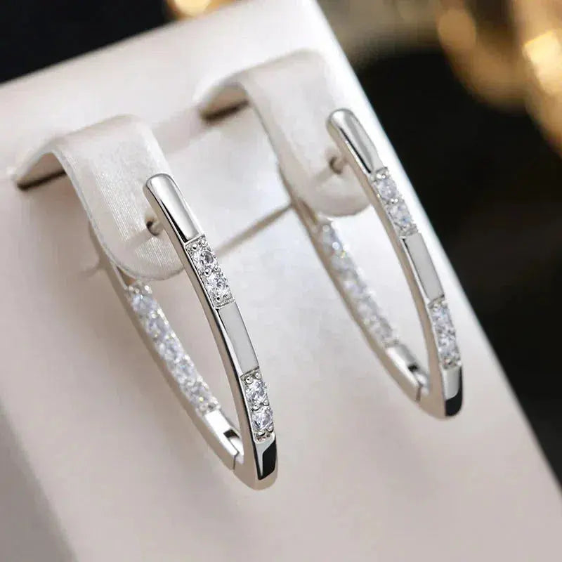 Elara Radiant V-Shaped Crystal Earrings