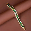 Brilliant Round-Cut Green Gemstone Bracelet