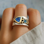 Iris - Abstract Sapphire Blue Gemstone Ring