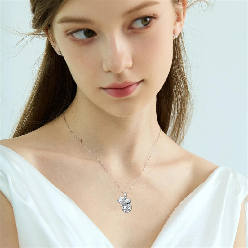 Sterling Silver Birthstone Teddy Bear Pendant Necklace Christmas Gifts