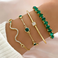 Emerald Radiance Serpentine Bracelet Set