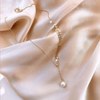 Laurel Leaf Pearl Necklace, Earrings, or Full Set