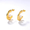 Cassie Sculptural Molten Pearl Earrings