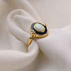 Opal Birthstone Bezel-Set Ring