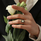 Opal Birthstone Bezel-Set Ring