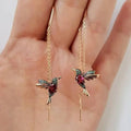 Vibrant Emerald & Ruby Enamel Bird Jewelry