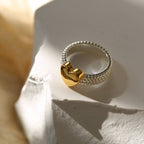 Textured Heart Medallion Ring