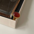 Corine - Deep Red Agate Stone Ring