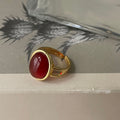 Corine - Deep Red Agate Stone Ring