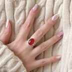 Corine - Deep Red Agate Stone Ring