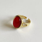 Corine - Deep Red Agate Stone Ring